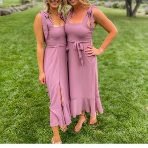 Show Me Your Mumu Claire Square Neck Midi Dress Chiffon